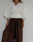 ROMY - WHITE Wrap Ramie Top