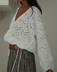 LUNA - WHITE Broderie Blouse