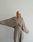 OPHELIA - Fawn Knit Cross Sweater