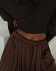 PRE-ORDER CLIVE - BURGUNDY SILK Voluminous Pant