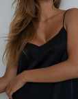 CAMILLE - BLACK Mulberry Silk Slip