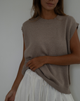 EDITH - FAWN Knit Vest