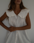 ANNE - WHITE Linen Blouse