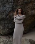 JOLIE - FAWN Cowl Neckline Dress