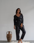 AD - BLACK Linen Jumpsuit