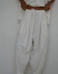 MARLO PLEAT - WHITE Ramie Pant