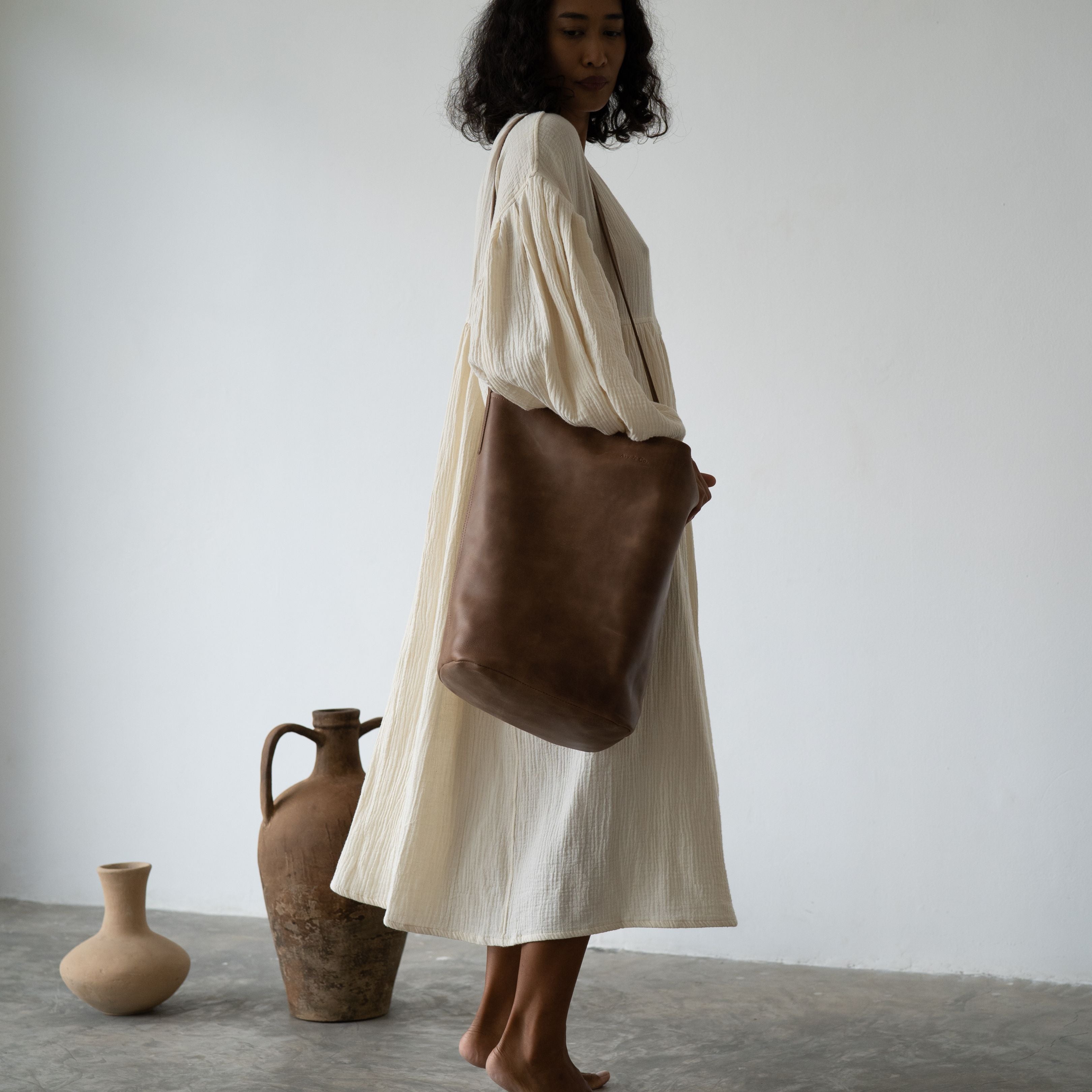 PRE-ORDER BUCKET - Matte Caramel Tote
