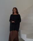 ANGEL SWEATER - BLACK Open-Back Knit