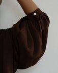 NINA - BURGUNDY Silk Blouse
