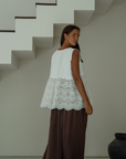 VALERIE - WHITE Broderie & Ramie Top