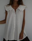 ANNE - WHITE Linen Blouse