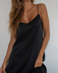 CAMILLE - BLACK Mulberry Silk Slip