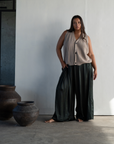 CLIVE - BLACK SILK Voluminous Pant