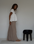 YOLLIE - CINNAMON Linen Gingham Voluminous Pant