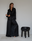 NINA - BLACK Silk Blouse