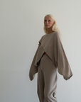 OPHELIA - Fawn Knit Cross Sweater