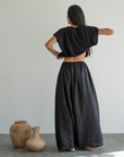 RAE - BLACK Linen Skirt