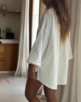 PRE-ORDER POPLIN - WHITE Lace Trim Shirt