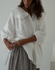 YOLLIE - WISTERIA Linen Gingham Voluminous Pant