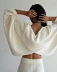 OPHELIA- Cream Knit Cross Sweater