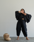 OPHELIA - Black Knit Cross Sweater