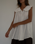 ANNE - WHITE Linen Blouse