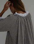 ESME - WISTERIA Gingham & Lace Blouse