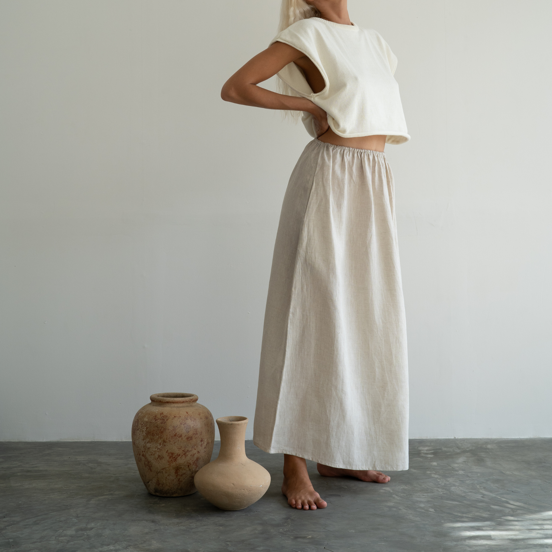 RAE - NATURAL Linen Skirt