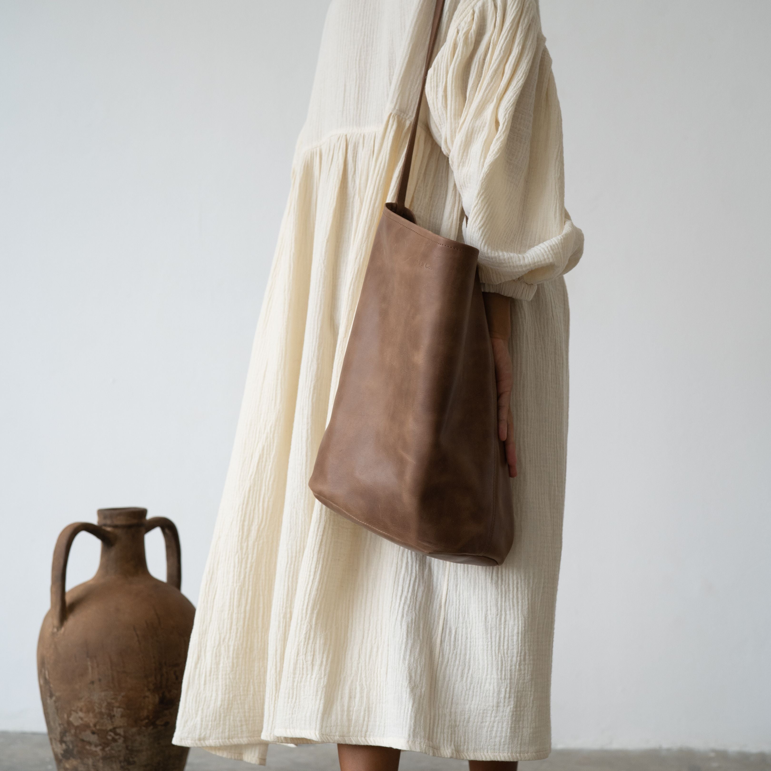 PRE-ORDER BUCKET - Matte Caramel Tote
