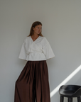 ROMY - WHITE Wrap Ramie Top