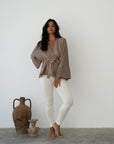 MARK - FAWN Knit Wrap Cardigan