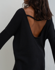 ANGEL SWEATER - BLACK Open-Back Knit