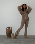 MARK - FAWN Knit Wrap Cardigan