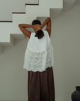 VALERIE - WHITE Broderie & Ramie Top