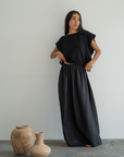 RAE - BLACK Linen Skirt