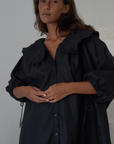 LILIANNE - BLACK Linen Blouse