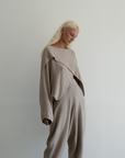 OPHELIA - Fawn Knit Cross Sweater