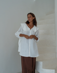 LILIANNE - WHITE Linen Blouse