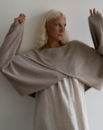 OPHELIA - Fawn Knit Cross Sweater