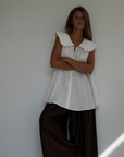 ANNE - WHITE Linen Blouse