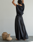 RAE - BLACK Linen Skirt