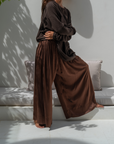 PRE-ORDER CLIVE - BURGUNDY SILK Voluminous Pant