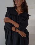 LILIANNE - BLACK Linen Blouse