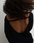ANGEL SWEATER - BLACK Open-Back Knit