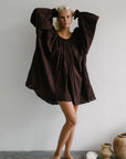 OPAL - CHOCOLATE Smock Dress