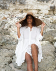 AIDEN - WHITE Buttoned Dress