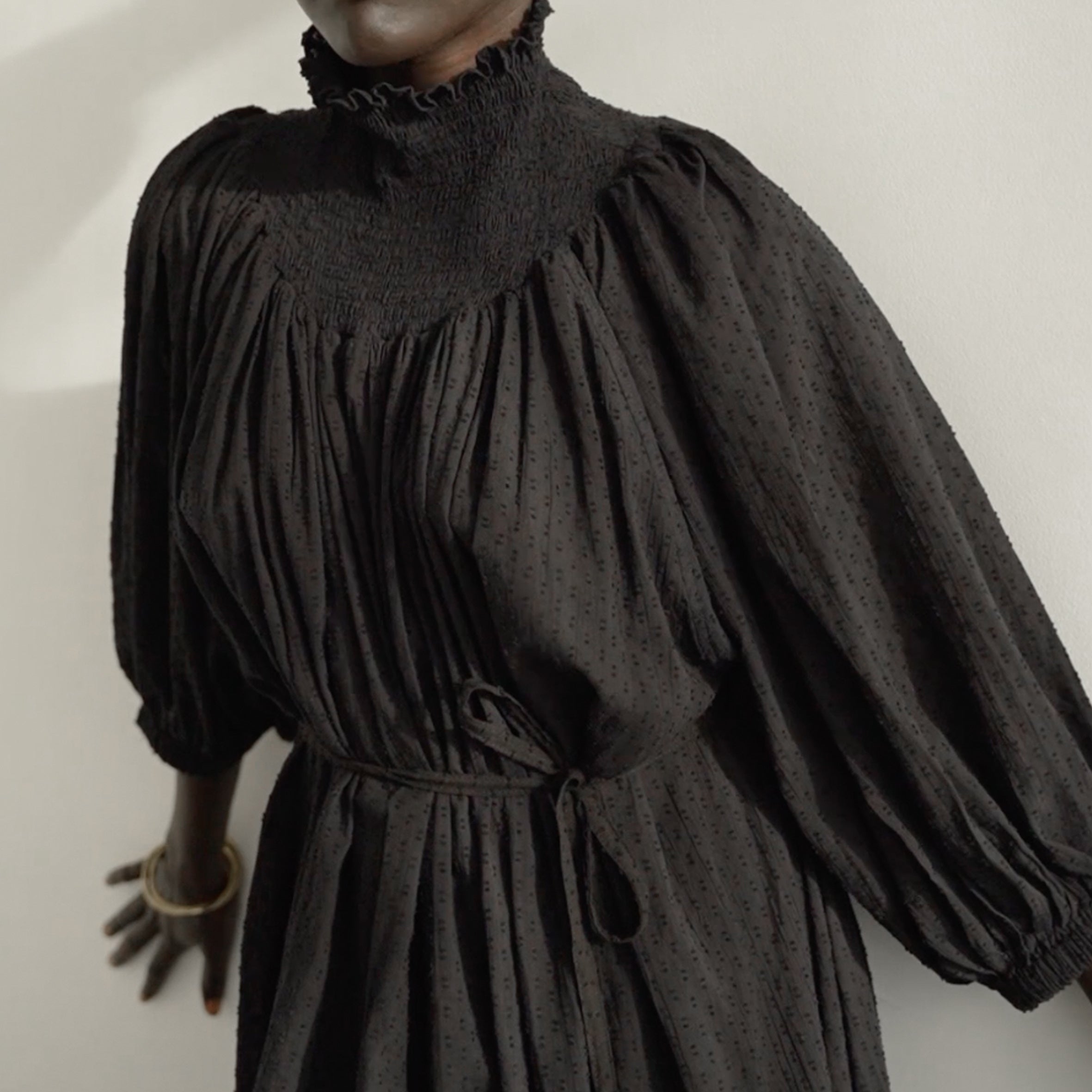 PRE-ORDER ELEANOR - BLACK Collared Maxi Dress