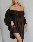 OPAL - CHOCOLATE Smock Dress