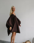 OPAL - CHOCOLATE Smock Dress