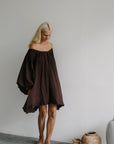 OPAL - CHOCOLATE Smock Dress